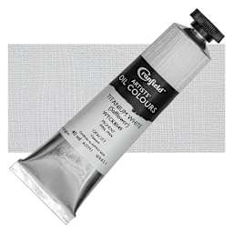 Cranfield Artists' Oil Paint - Titanium White (Safflower), 40 ml, Tube and swatch