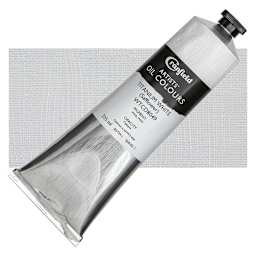 Cranfield Artists' Oil Paint - Titanium White (Safflower), 225 ml, Tube and swatch