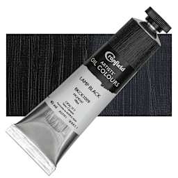 Cranfield Artists' Oil Paint - Lamp Black, 40 ml, Tube and swatch