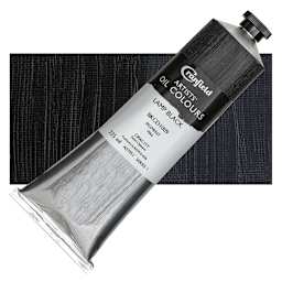 Cranfield Artists' Oil Paint - Lamp Black, 225 ml, Tube and swatch