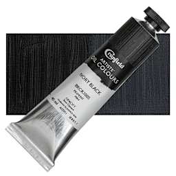 Cranfield Artists' Oil Paint - Ivory Black, 40 ml, Tube and swatch