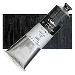 Cranfield Artists' Oil Paint - Ivory Black, 225 ml, Tube and swatch