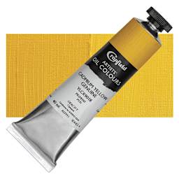 Cranfield Artists' Oil Paint - Cadmium Yellow Genuine, 40 ml, Tube and swatch
