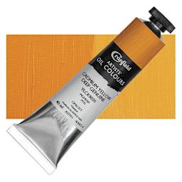 Cranfield Artists' Oil Paint - Cadmium Yellow Deep Genuine, 40 ml, Tube and swatch