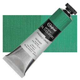 Cranfield Artists' Oil Paint - Emerald Green, 40 ml, Tube and swatch