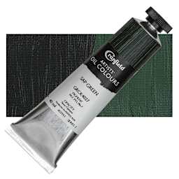 Cranfield Artists' Oil Paint - Sap Green, 40 ml, Tube and swatch