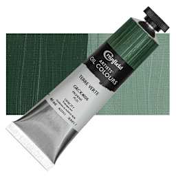 Cranfield Artists' Oil Paint - Terre Verte, 40 ml, Tube and swatch