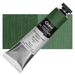 Cranfield Artists' Oil Paint - Chromium Oxide Green, 40 ml, Tube and swatch