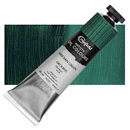 Cranfield Artists' Oil Paint - Viridian Green, 40 ml, Tube and swatch