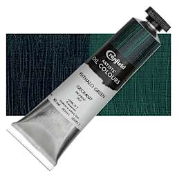 Cranfield Artists' Oil Paint - Phthalo Green, 40 ml, Tube and swatch