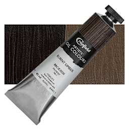 Cranfield Artists' Oil Paint - Burnt Umber, 40 ml, Tube and swatch