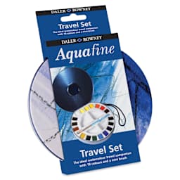 Daler-Rowney Aquafine Watercolors - Set of 18 Travel, Assorted Colors, Half Pan