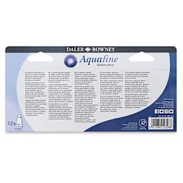 Daler-Rowney Aquafine Watercolors - Introduction Set of 12, 8 ml, Tubes (Back of packaging)