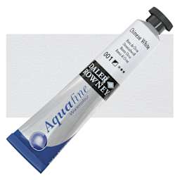 Daler-Rowney Aquafine Watercolor - Chinese White, 8 ml Tube and swatch