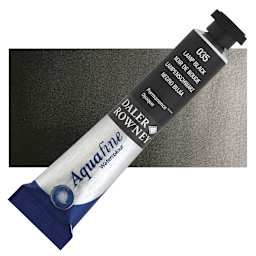 Daler-Rowney Aquafine Watercolor - Lamp Black, 8 ml Tube and swatch