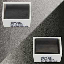 Daler-Rowney Aquafine Watercolors - Set of 2, Ivory Black and Lamp Black, Half Pans and swatches