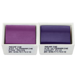 Daler-Rowney Aquafine Watercolors - Set of 2, Ultramarine Pink and Ultramarine Violet, Half Pan out of package