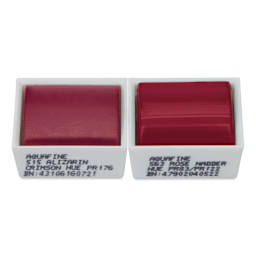 Daler-Rowney Aquafine Watercolors- Set of 2, Alizarin Crimson Hue and Rose Madder Hue, Half Pan out of package