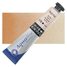 Daler-Rowney Aquafine Watercolor - Peach Pink, 8 ml, Tube and swatch