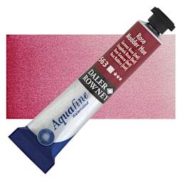 Daler-Rowney Aquafine Watercolor - Rose Madder Hue, 8 ml, Tube and swatch