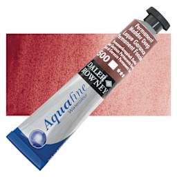 Daler-Rowney Aquafine Watercolor - Permanent Madder Deep, 8 ml Tube and swatch