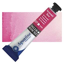 Daler-Rowney Aquafine Watercolor - Permanent Rose, 8 ml, Tube and swatch