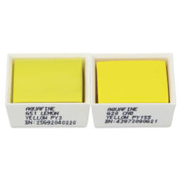 Daler-Rowney Aquafine Watercolors - Set of 2, Lemon Yellow and Cadmium Yellow Hue, Half Pan out of package