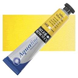 Daler-Rowney Aquafine Watercolor - Indian Yellow Hue, 8 ml Tube and swatch