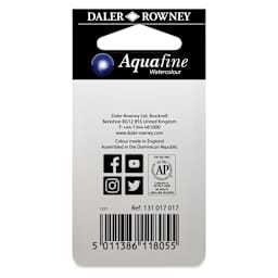 Daler-Rowney Aquafine Watercolors - Set of 2, Yellow Ochre and Raw Sienna, Half Pan back of package