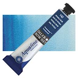 Daler-Rowney Aquafine Watercolor - Phthalo Blue, 8 ml, Tube and swatch