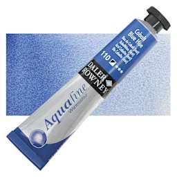 Daler-Rowney Aquafine Watercolor - Cobalt Blue Hue, 8 ml Tube and swatch