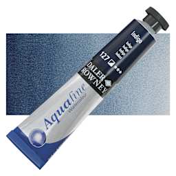 Daler-Rowney Aquafine Watercolor - Indigo, 8 ml Tube and swatch
