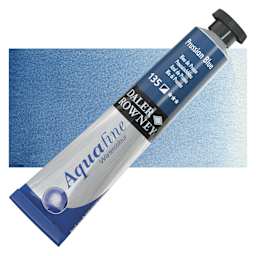 Daler-Rowney Aquafine Watercolor - Prussian Blue, 8 ml, Tube and swatch