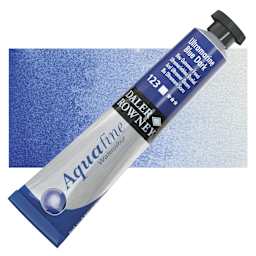 Daler-Rowney Aquafine Watercolor - Ultramarine Blue Dark, 8 ml, Tube and swatch