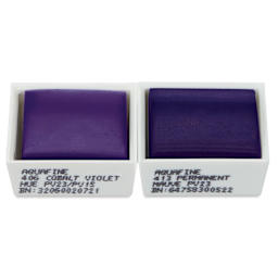 Daler-Rowney Aquafine Watercolors - Set of 2, Cobalt Violet Hue and Permanent Mauve, Half Pan out of package