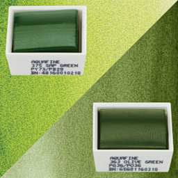 Daler-Rowney Aquafine Watercolors - Set of 2, Sap Green and Olive Green, Half Pans and swatches
