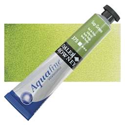 Daler-Rowney Aquafine Watercolor - Sap Green, 8 ml, Tube and swatch