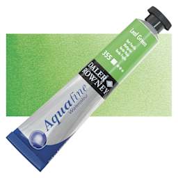 Daler-Rowney Aquafine Watercolor - Leaf Green, 8 ml Tube and swatch