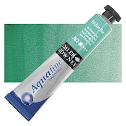 Daler-Rowney Aquafine Watercolor - Viridian Hue, 8 ml, Tube and swatch