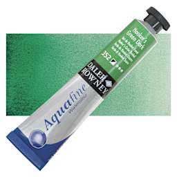 Daler-Rowney Aquafine Watercolor - Hooker's Green Dark, 8 ml Tube and swatch