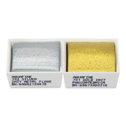 Daler-Rowney Aquafine Watercolors - Set of 2, Silver and Gold, Half Pan out of package