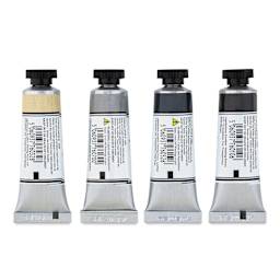 Michael Harding Artists Watercolors - Grey Essentials, Set of 4, 15 ml back of tubes