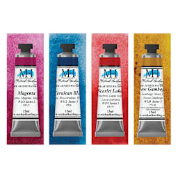 Michael Harding Artists Watercolors - Set of 4, Marlaine Michie Introductory, 15 ml tubes with swatches