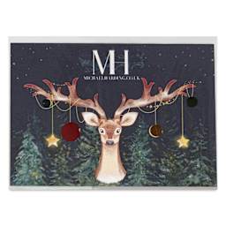 Front of Michael Harding Artists Watercolor - Dot Card, 4 Colors, Christmas Wonderland