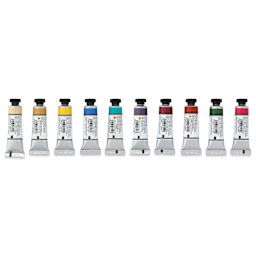 Michael Harding Artists Watercolors - Set of 10, Urban, 15 ml back of tubes
