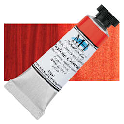 Michael Harding Artists Watercolor - Perylene Crimson, 15 ml tube and swatch