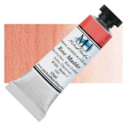 Michael Harding Artists Watercolor - Rose Madder, 15 ml tube and swatch