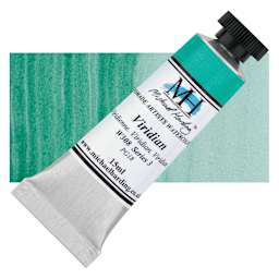 Michael Harding Artists Watercolor - Viridian, 15 ml tube and swatch