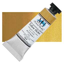 Michael Harding Artists Watercolor - Yellow Ochre, 15 ml tube and swatch