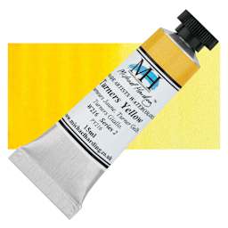 Michael Harding Artists Watercolor - Turners Yellow, 15 ml tube and swatch